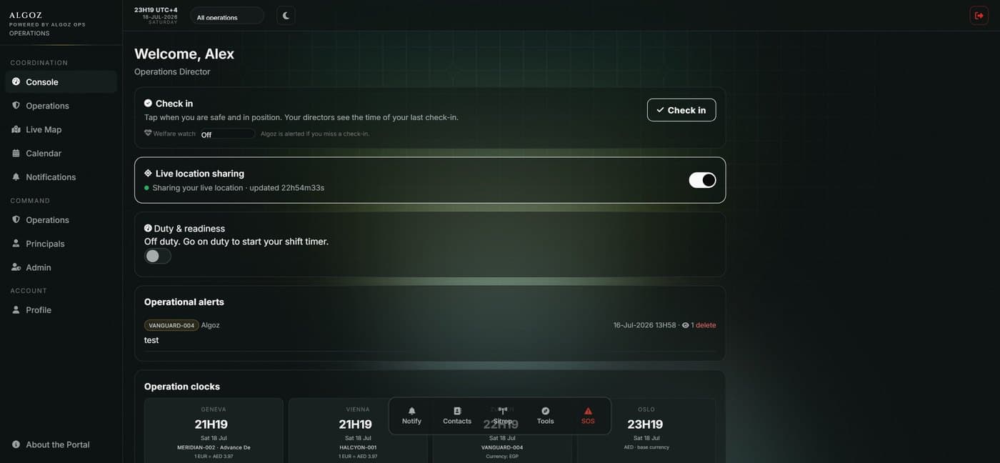 ALGOZ OPS operations console