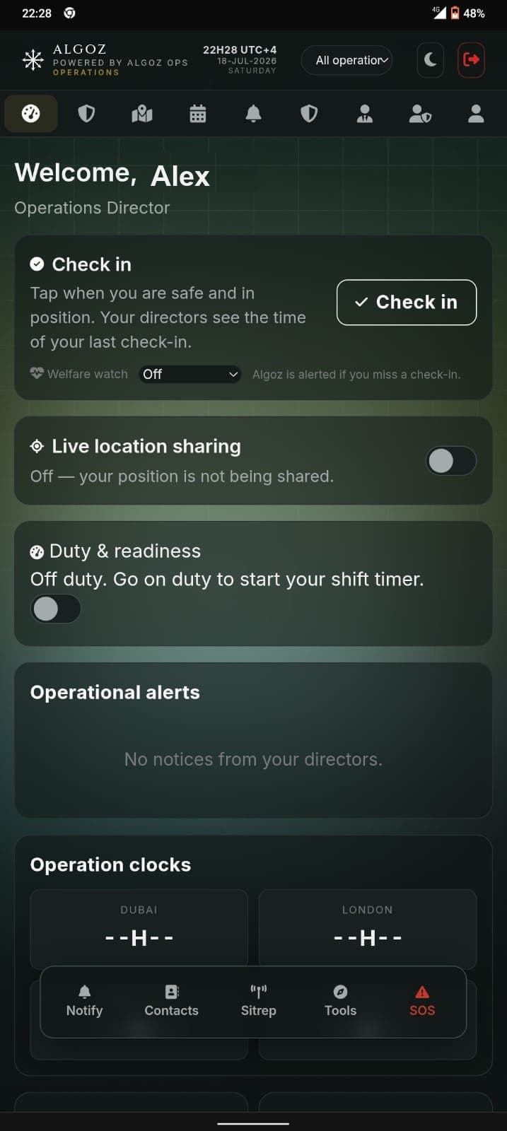 Operator console on mobile